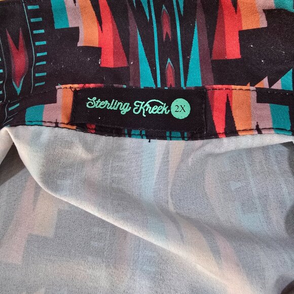 Sterling Kreek Women’s Snap Southwestern Print Sz 2X Western - Picture 3 of 6